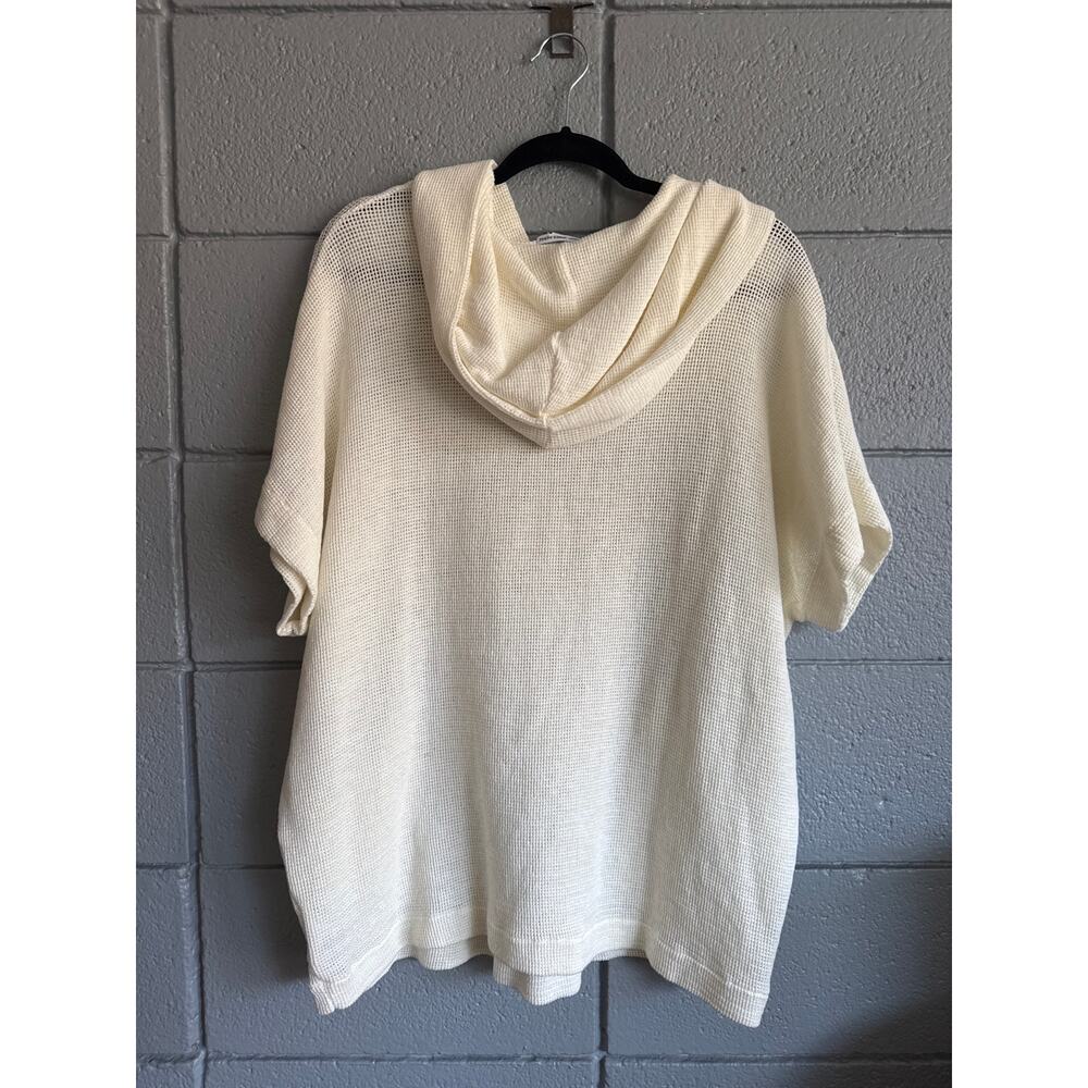 Standard James Perse Ivory Mesh Hoodie Top size 0 in White - Picture 6 of 7